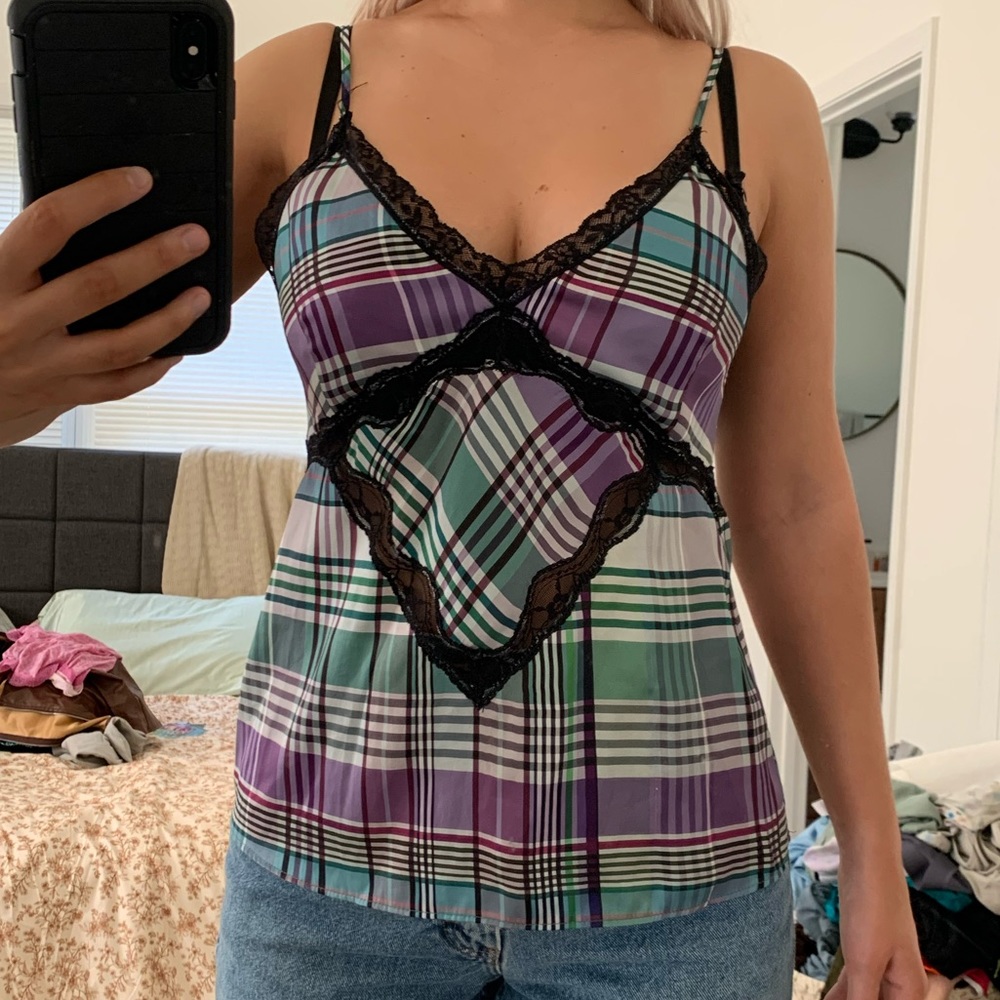 Zara lace satin top
